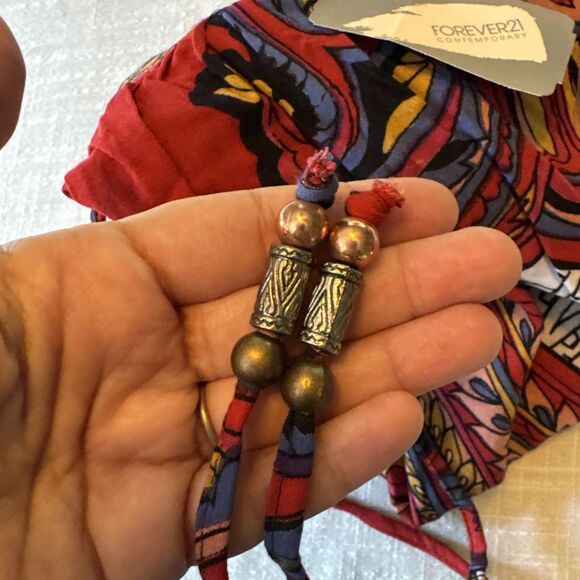 Forever 21 Boho Festival Printed Maxi Skirt Side Slits Women’s Size MEDIUM - NEW - Picture 4 of 10